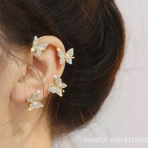 COPY - Ear butterfly brace earring multiple available in good and silver .